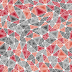 Geometric background. Small triangles size. Solid shapes in frames. Multiple colors style. Repeatable pattern. Awesome vector tiles. Crimson Neutral Blend. Seamless vector illustration.
