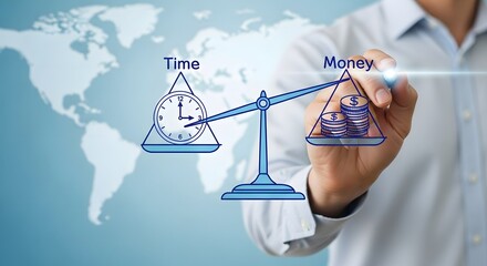 Business Balance of Time and Money for Financial Management Success