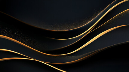 粒感を帯びたゴールドラインが黒を走る高級感のある背景