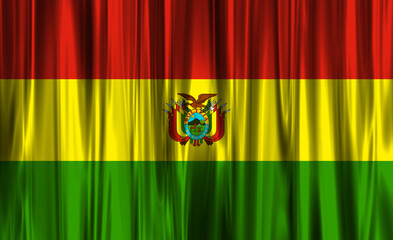 Vibrant display of the Bolivian flag waving proudly in the breeze