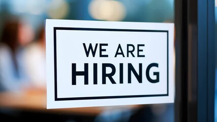 Hiring event at a modern office space in the city center attracting potential candidates for various positions