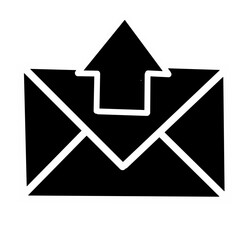 Black Silhouette Email Icons Collection for Office