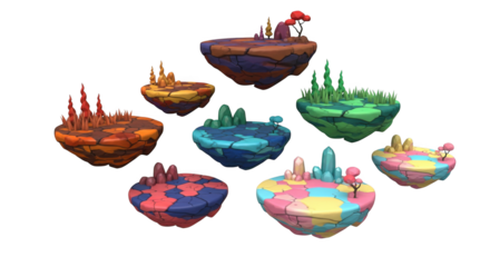 Fantastic Flying Terrains: A Collection of Whimsical Island Platforms