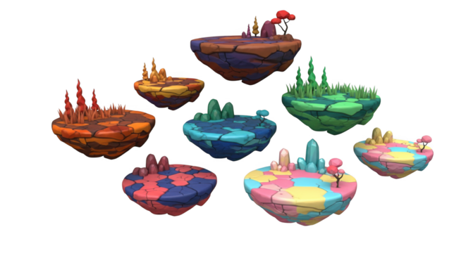 Fantastic Flying Terrains: A Collection of Whimsical Island Platforms