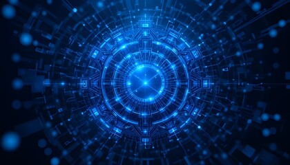 Blue Geometric Shape Abstract Technology Background Design