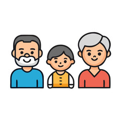 Fototapeta premium Family Icon Doodle Offset Fill