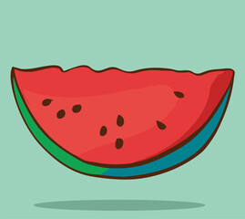 Vector illustration of Large Watermelon Slice