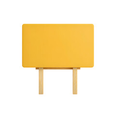 Fototapeta premium Yellow signboard on wooden easel