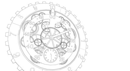 clock graphic symbol 3d illustration	
