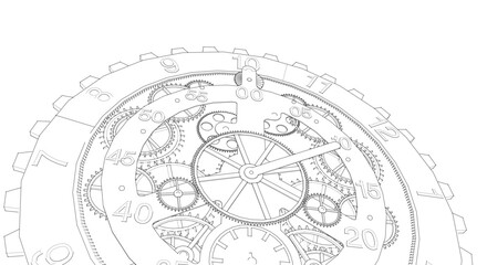 clock graphic symbol 3d illustration	
