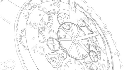clock graphic symbol 3d illustration	
