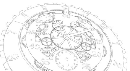 Obraz premium clock graphic symbol 3d illustration 