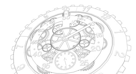 clock graphic symbol 3d illustration	
