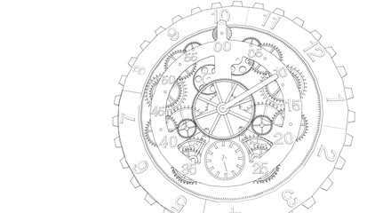 clock graphic symbol 3d illustration	
