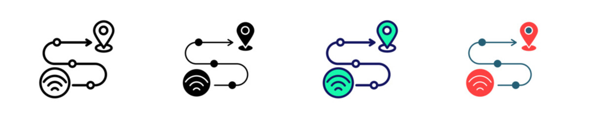 Digital Roadmap  Icon Set Multiple Style Collection
