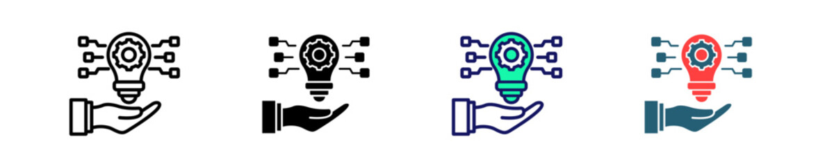 Digital Innovation Icon Set Multiple Style Collection