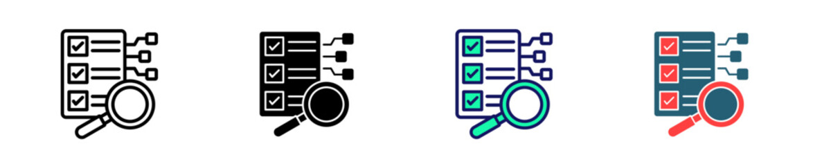 Digital Audit  Icon Set Multiple Style Collection