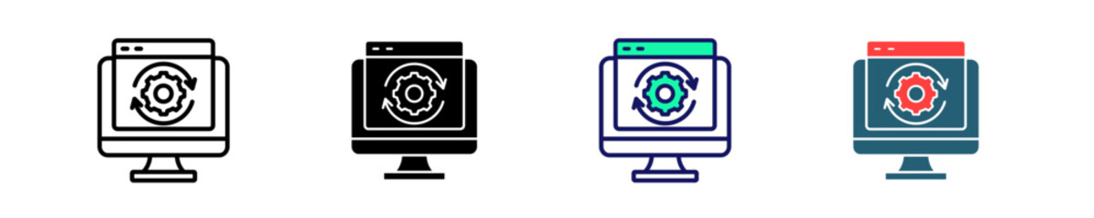 Platform Integration  Icon Set Multiple Style Collection