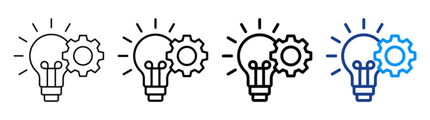 Creativity Icon Different Style Outline Collection Set