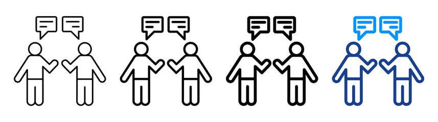 Talking Icon Different Style Outline Collection Set