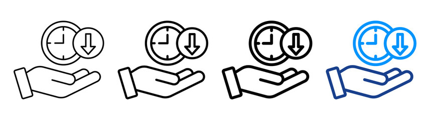 Time Out Icon Different Style Outline Collection Set