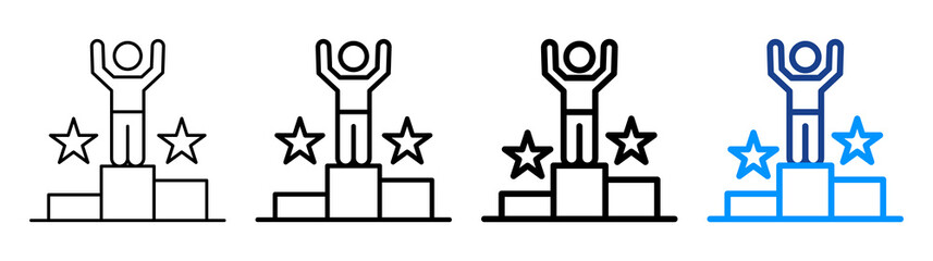 Competitive Icon Different Style Outline Collection Set