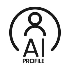 AI Profile Avatar Icon Vector for Business and Web