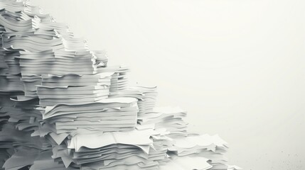 Surreal Retro Business Collage of endless Paperwork Chaos, symbolizing Stress, Deadlines, Office Pressure, and Corporate Overload in minimal aesthetic.