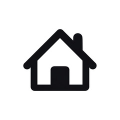 Fototapeta premium Simple black house icon with white background