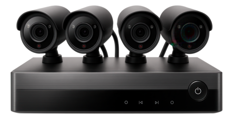 Centralized video surveillance system with multi-channel DVR and night vision cameras for property security