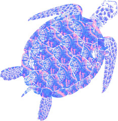 Fototapeta premium Tie Dye Pattern Bohemian Print Sea Turtle Bright Aloha Surf Turtle