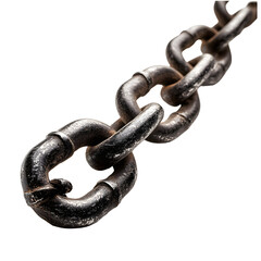 Obraz premium Shiny Metal Chain Segments on White Background for Industrial Design Concepts