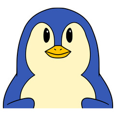 penguin illustration hand drawn isolated vector