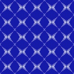 Thai Traditional Pattern on Blue seamless damask pattern