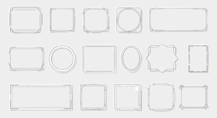 Elegant collection of linear minimalist frames for design projects