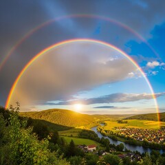 landscape with rainbow