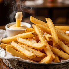 French fries with mayonnaise