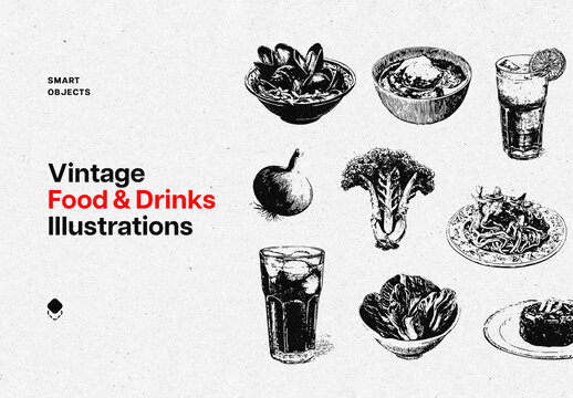 Ink Food & Drinks Illustrations