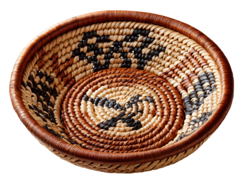 woven basket isolated on white