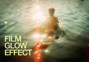 Vintage Film Glow Photo Effect Mockup