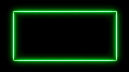 Vibrant green neon frame glowing on dark background, modern futuristic border for digital design, abstract technology template, cyber style banner and creative graphic decoration concept
