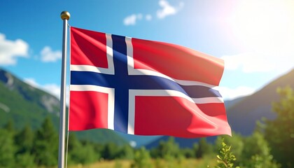 norway flag on green grass