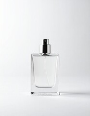 Perfume, fragrance, bottle, cosmetic, luxury, isolated on white background, elegant glass container, decorative cap, clear liquid, aromatic essence, beauty product, personal care, gift item, stylish, 