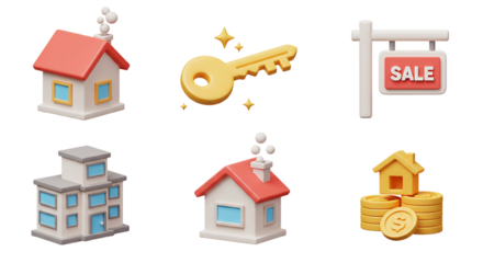 House and keys are real estate icons, a common concept in the industry