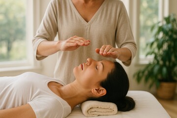 Relaxing reiki healing energy session