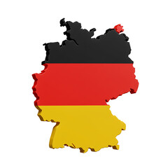 Obraz premium 3D Render of Germany Map with National Flag Colors: Black Red and Gold