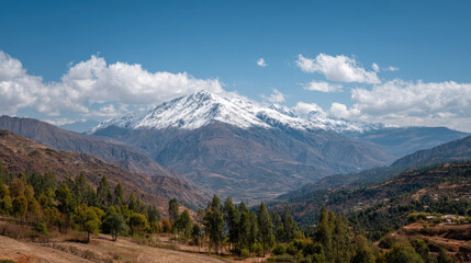 Obraz premium experience majestic beauty of andes in south america where towering peaks meet pristine landscapes