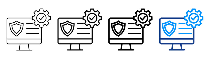 Antivirus Software Icon Different Style Outline Collection Set