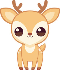 Cartoon Deer, Anime Deer, Cute and Funny Anime Deer Vector Illustration