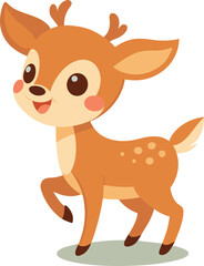 Cartoon Deer, Anime Deer, Cute and Funny Anime Deer Vector Illustration
